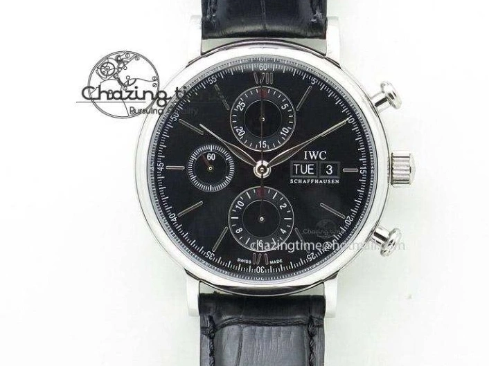 MIROTIME 0203 Supportive Portofino Automatic SS AF 1:1 Best Edition White Dial on Black Croco Leather Strap A 7184